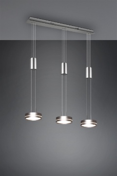 Immagine di Lampadario Lineare 3 Dischi Led Switch Dimmer Franklin Nichel Trio Lighting