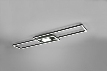 Immagine di Lampadario Plafoniera Rettangoli Led Ganado Nero Trio Lighting