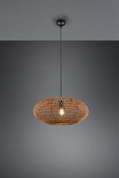 Immagine di Sospensione Casa Vacanza Paralume Fibre Naturali Hedda Trio Lighting