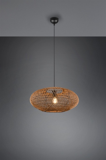 Immagine di Sospensione Casa Vacanza Paralume Fibre Naturali Hedda Trio Lighting