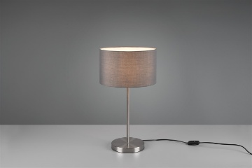 Immagine di Lume da Comodino Hotel Nichel con Paralume Grigio Trio Lighting