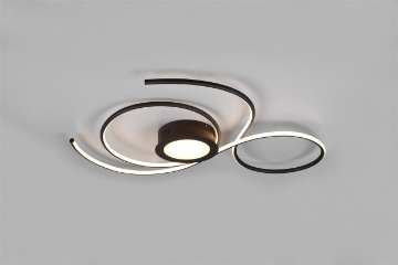 Immagine di Plafoniera Design Futuristico Led Dimmer Cambio Colore CCT Jive Nero Trio Lighting