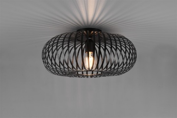 Immagine di Lampada da Soffitto Gabbia Metallica Nera Johann Ø40 cm Trio Lighting