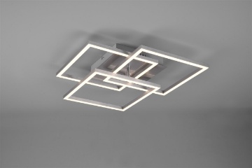 Immagine di Plafoniera Quadrati Orientabili Led Switch Dimmer Cambio Colore Mobile Nichel Trio Lighting