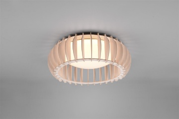 Immagine di Lampada Plafoniera Legno Naturale Led Switch Dimmer Monte Ø40 cm Trio Lighting