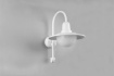 Immagine di Applique da Esterno Lanterna Bianca Braccio Curvo Sensore Movimento Integrato Norman Trio Lighting