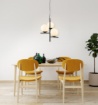 Immagine di Lampadario Sospensione Nero 3 Sfere Vetro Bianco Pure Trio Lighting