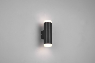 Immagine di Applique Bagno Doppio Led Sopra e Sotto Ray Nero IP44 Trio Lighting