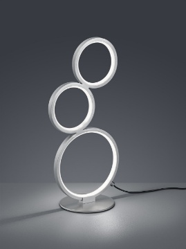 Immagine di Lumetto Moderno da Tavolo Rondo 3 Anelli Led Dimmer Argento Trio Lighting
