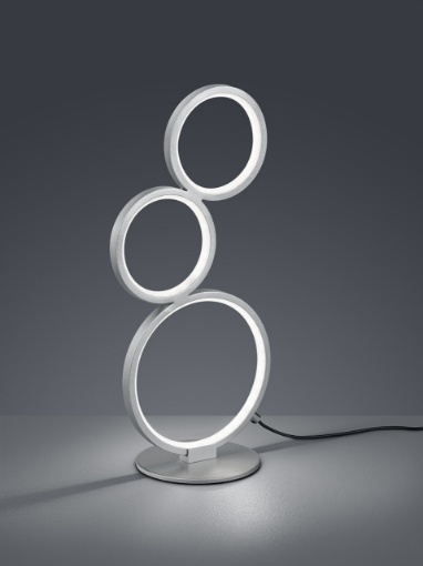 Immagine di Lumetto Moderno da Tavolo Rondo 3 Anelli Led Dimmer Argento Trio Lighting