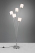 Immagine di Piantana Salotto Tommy Nichel 5 Paralumi Tessuto Bianco H163 cm Trio Lighting