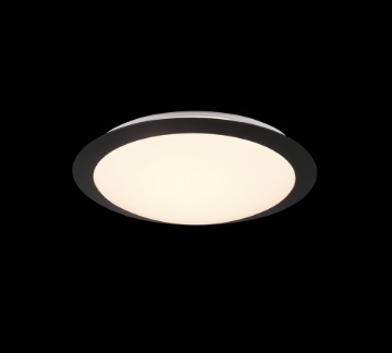 Immagine di Plafoniera Rotonda Bagno Umberto Led Bordo Nero IP44 Trio Lighting