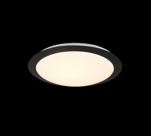 Immagine di Plafoniera Rotonda Bagno Umberto Led Bordo Nero IP44 Trio Lighting