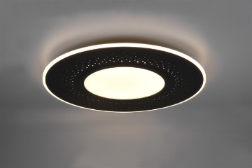 Immagine di Grande Plafoniera Moderna Verus Nero Led Dimmer 70w Trio Lighting