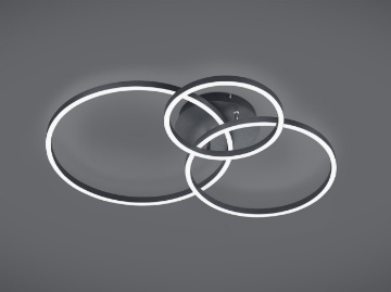 Immagine di Plafoniera Moderna Winona Nero Led Dimmer Rgbw Trio Lighting