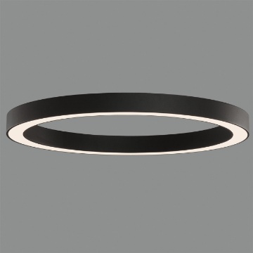 Immagine di Grande Plafoniera Moderna Anello Nero 80 cm Aliso Led CCT 75w ACB