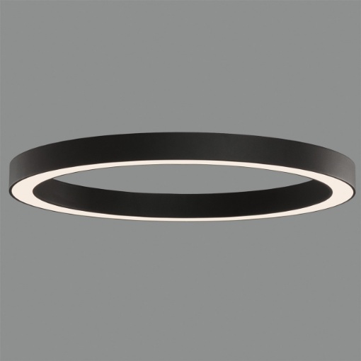 Immagine di Grande Plafoniera Moderna Anello Nero 80 cm Aliso Led CCT 75w ACB