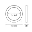 Immagine di Grande Plafoniera Moderna Anello Nero 80 cm Aliso Led CCT 75w ACB
