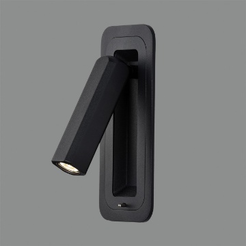 Immagine di Applique Faretto Led Orientabile Da Incasso Nero Per Camera Da Letto Boheme ACB