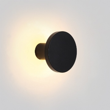 Immagine di Applique Led Interno Esterno Luce Decorativa Parete Corvus Nero Ø12 cm ACB