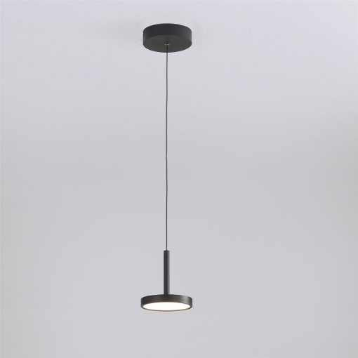 Immagine di Sospensione Disco Led 3000k per Isola Cucina Corvus Nero Ø12 cm ACB