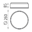 Immagine di Plafoniera Da Bagno Rotonda Nera Dins Led 18w CCT Vetro Bianco 26cm IP44 ACB