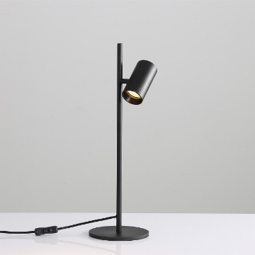 Immagine di Lampada Da Tavolo Cilindro Nero Orientabile GU10 Gina ACB