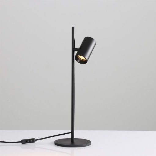 Immagine di Lampada Da Tavolo Cilindro Nero Orientabile GU10 Gina ACB
