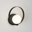 Immagine di Applique Anello Nero Halo Led 5w CCT Sfera Vetro Bianco ACB