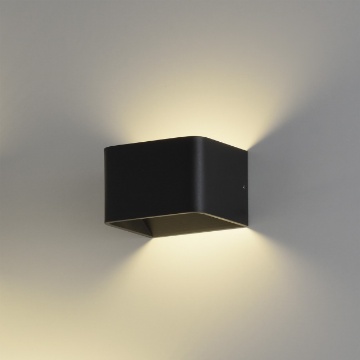 Immagine di Applique Desing Cubo Nero Led CCT Luce Sopra Sotto ACB