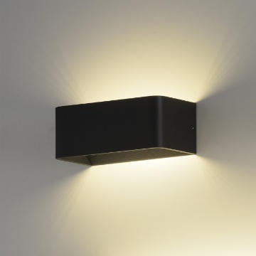 Immagine di Applique Moderna Icon Nera 20cm Biemissione Led CCT Luce Sopra e Sotto ACB