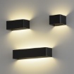 Immagine di Applique Moderna Icon Nera 20cm Biemissione Led CCT Luce Sopra e Sotto ACB