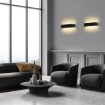 Immagine di Applique Rettangolare Icon 37cm Nero Doppia Emissione Led 21w CCT ACB