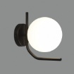 Immagine di Applique Da Parete Maui Nera Con Sfera Bianca Vetro 15 cm ACB 1xE27