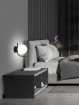 Immagine di Applique Da Parete Maui Nera Con Sfera Bianca Vetro 15 cm ACB 1xE27