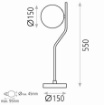 Immagine di Lampada Da Tavolo Metallo Nero Sfera Bianca Maui 55cm ACB