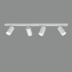 Immagine di Lampada Lineare da Soffitto 4 Spot Cilindrici Rigati GU10 Orientabili Modrian Bianco ACB