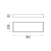 Immagine di Plafoniea Led Rettangolare Nera 90x30 CCT Temperatura Selezionabile Munich ACB