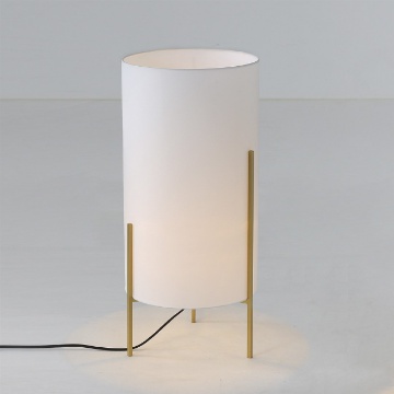 Immagine di Lampada Treppiede Oro con Paralume Cilindrico Naos Bianco H55 cm ACB