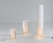 Immagine di Piantana Naos Treppiede Oro Con Paralume Cotone Bianco 130 cm ACB