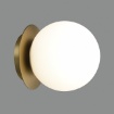 Immagine di Applique Parma Base Oro Con Sfera Vetro Opale 15cm IP44 ACB