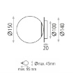 Immagine di Applique Parma Base Oro Con Sfera Vetro Opale 15cm IP44 ACB