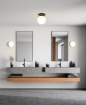 Immagine di Applique Parma Base Oro Con Sfera Vetro Opale 15cm IP44 ACB