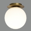 Immagine di Lampada da Soffitto Parma Oro con Sfera 18 cm Vetro Bianco IP44 ACB
