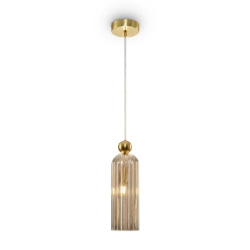Immagine di Sospensione Decorativa Pendel Vetro Cilindro Rigato Antic Champagne Maytoni