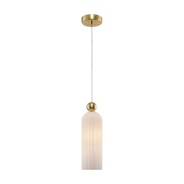 Immagine di Sospensione Singola Vetro Decorativo Bianco Rigato Antic Maytoni