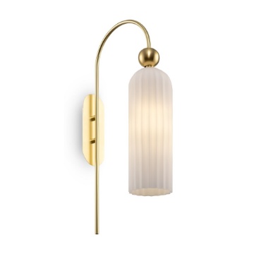 Immagine di Applique Moderna Vetro Rigato Bianco Antic Luce Verso il Basso Maytoni