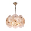 Immagine di Sospensione Oro Moderna Design Dischi Vetri Decorativi 8 Luci Aster Maytoni