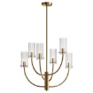 Immagine di Lampadario Salone Arco Ottone 6 Luci Coppe Vetro Ø61 cm Maytoni