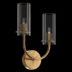Immagine di Applique Ottone 2 Luci Bicchieri Vetro Rigato Maytoni